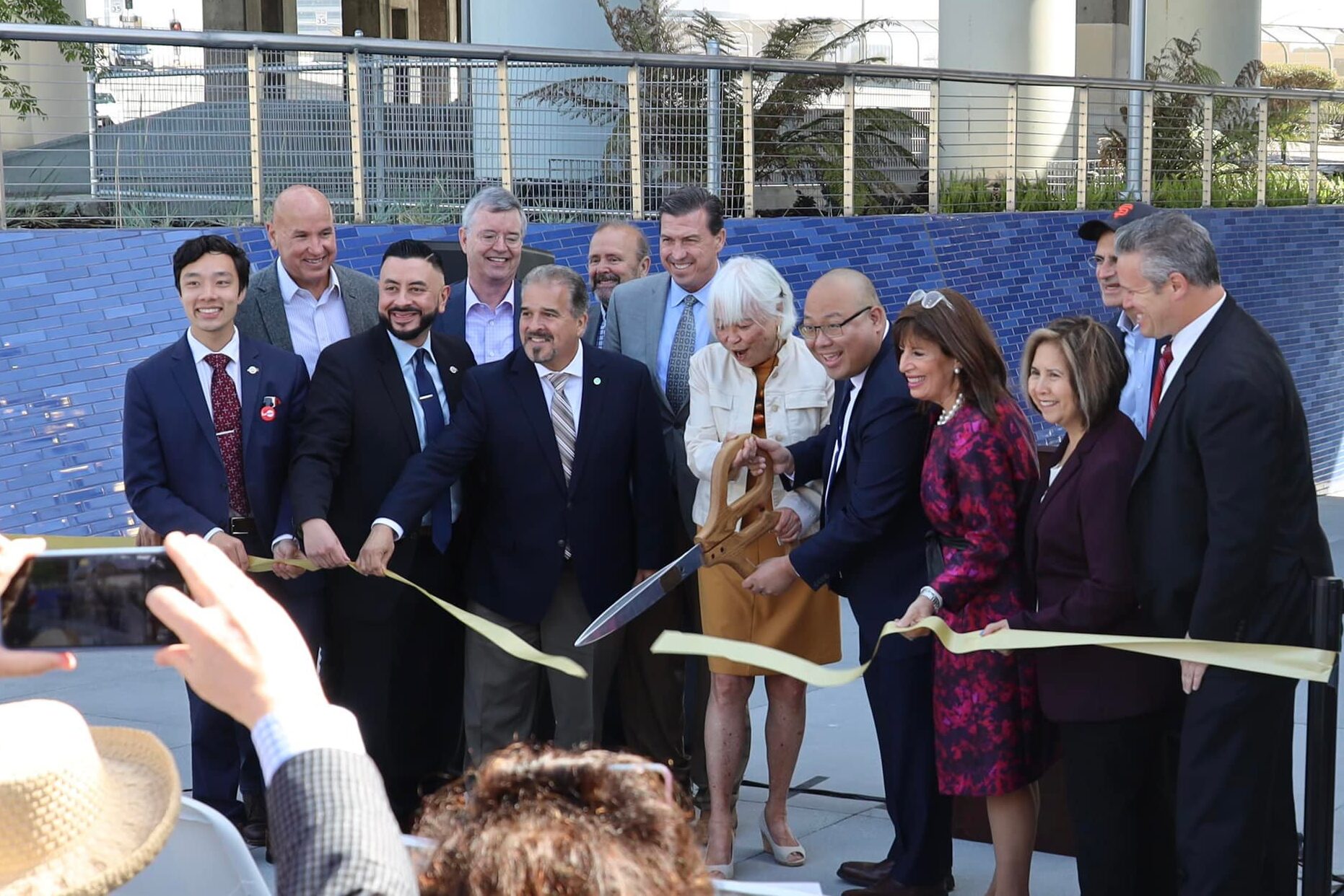 Ribbon cutting for the new Caltrain station