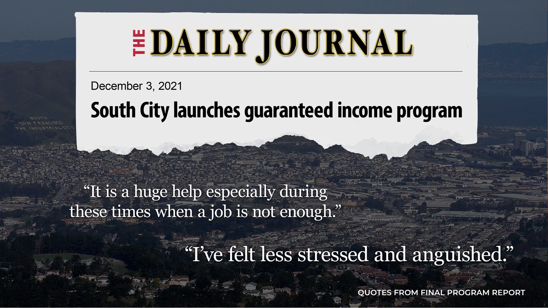 News headline about the Guaranteed Basic Income program