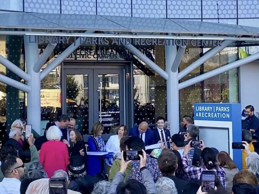 Ribbon cutting for the new library